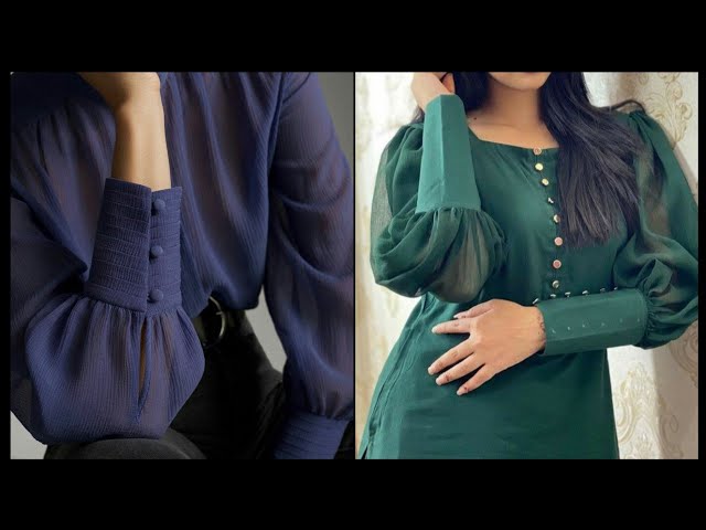 Latest sleeves design ideas//Panjabi suit k baju design// pretty and bold sleeves  pattern of Kurtis - YouTube